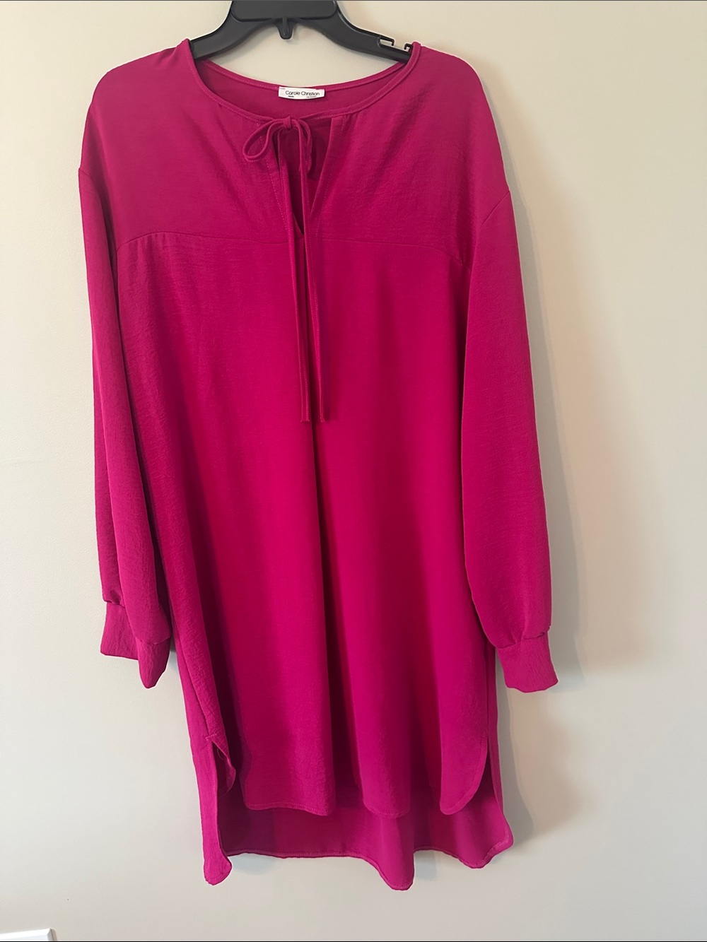 Caslon Relaxed Tie-Neck Tunic in Magenta